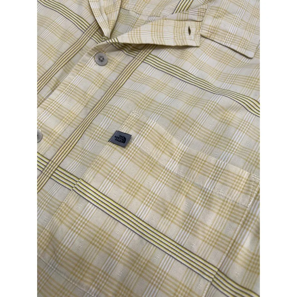 The North Face A5 Series Men Shirt Short Sleeve Button Up Hiking Yellow Large L